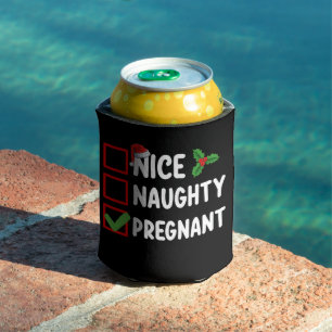 Nice Naughty Pregnant Christmas List Pregnancy Can Cooler
