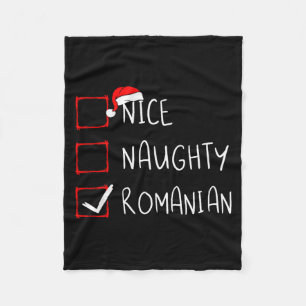 Nice Naughty Romanian Christmas Romania Heritage R Fleece Blanket