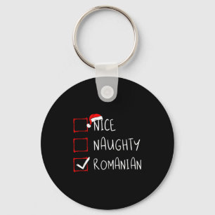 Nice Naughty Romanian Christmas Romania Heritage R Key Ring