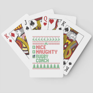Nice Naughty Rugby Coach Funny Christmas Matching Playing Cards