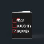 Nice Naughty Runner Running Womens Mens Funny Chri Card<br><div class="desc">Nice Naughty Runner Running Womens Mens Funny Christmas</div>