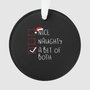 Nice Naughty Santa Hat Humor Vibe Ornament