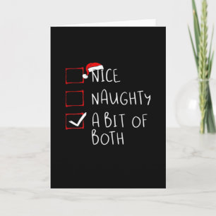 Nice Naughty Santa Hat Humour Vibe Card