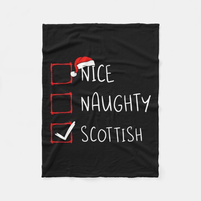 Nice Naughty Scottish Christmas Scotland Heritage  Fleece Blanket (Front)