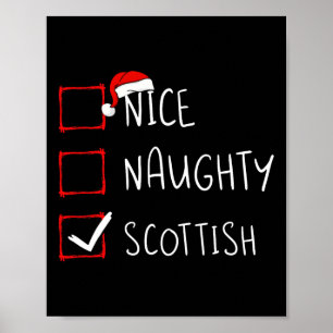 Nice Naughty Scottish Christmas Scotland Heritage Poster