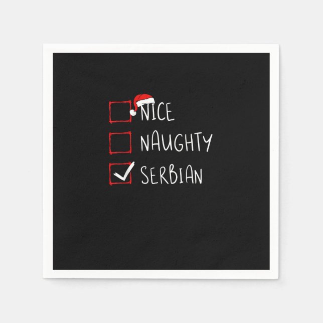 Nice Naughty Serbian Christmas Heritage   Napkin (Front)