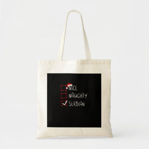 Nice Naughty Serbian Christmas Heritage Tote Bag