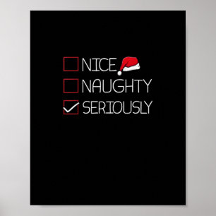 Nice Naughty Seriously Christmas Modern Style Poster