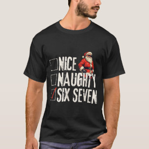 Nice Naughty Six Seven Brainrot Meme 67 Santa Funn T-Shirt