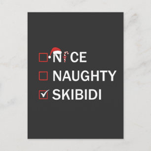 Nice Naughty Skibidi Funny Christmas Gen Alpha Holiday Postcard