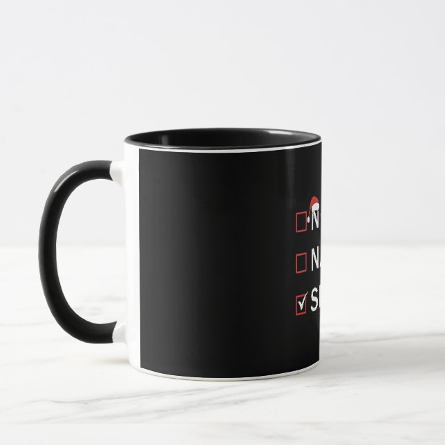 Nice Naughty Skibidi Funny Christmas Gen Alpha  Mug (Left)