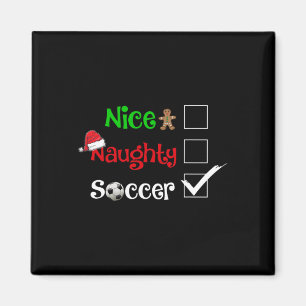 Nice Naughty Soccer Football Santa Christmas Pyjam Magnet