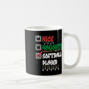 Nice Naughty Softll Player Christmas List Funny Coffee Mug