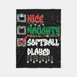 Nice Naughty Softll Player Christmas List Funny Fleece Blanket