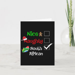 Nice Naughty South African South Africa Christmas  Card
