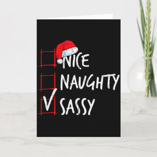 Nice Naughty Sy Christmas List Santa Costume Xmas  Card