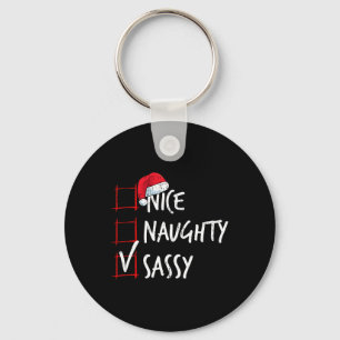 Nice Naughty Sy Christmas List Santa Costume Xmas Key Ring