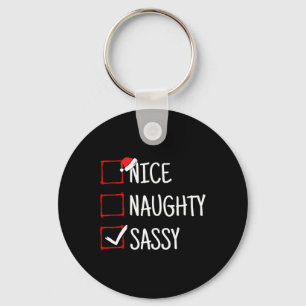 Nice Naughty Sy Funny Christmas Key Ring