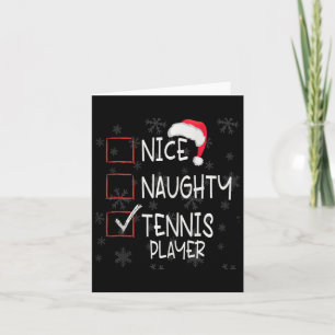 Nice Naughty Tennis Player List Christmas Santa Cl Card