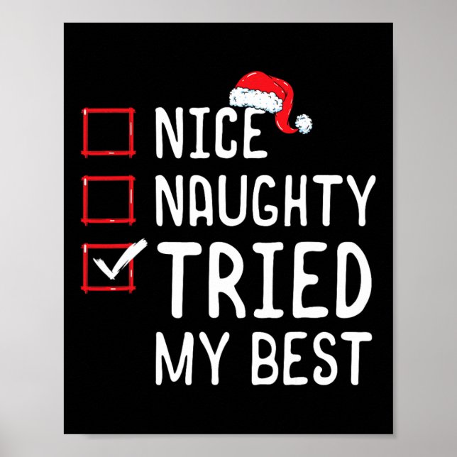 Nice Naughty Tried My Best Christmas List  Poster (Front)