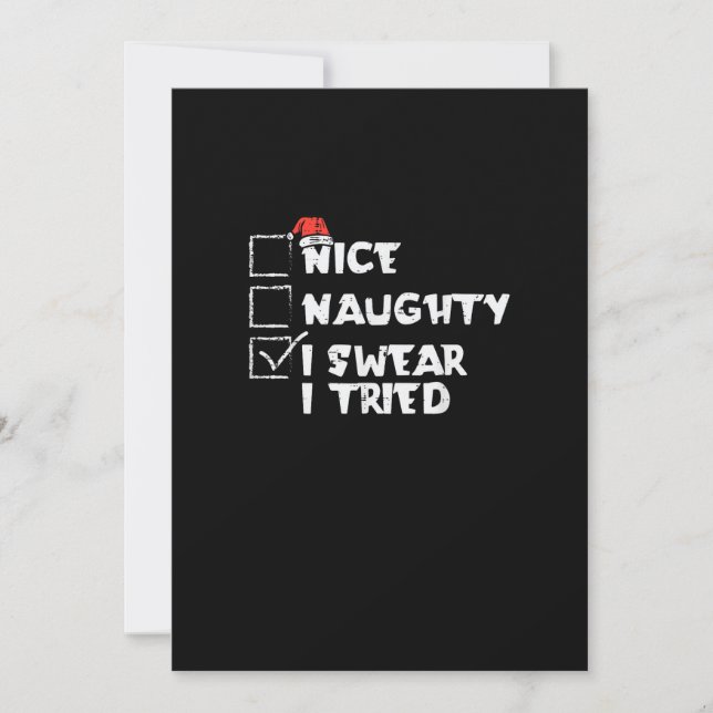 Nice Naughty Tried My Best Holiday Humour (Front)