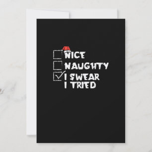 Nice Naughty Tried My Best Holiday Humour Card