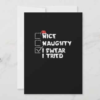 Nice Naughty Tried My Best Holiday Humour Card