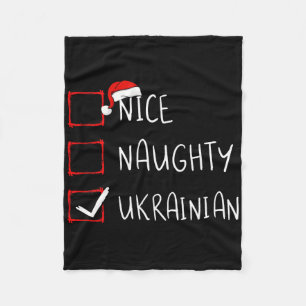 Nice Naughty Ukrainian Christmas Ukraine Heritage Fleece Blanket