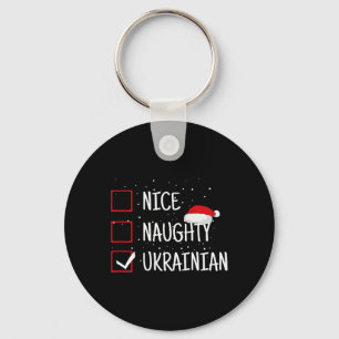 Nice Naughty Ukrainian Funny Christmas Gifts  Key Ring