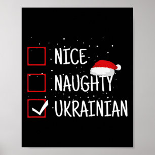 Nice Naughty Ukrainian Funny Christmas Gifts Poster