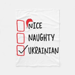 Nice Naughty Ukrainian - Funny Christmas List Paja Fleece Blanket