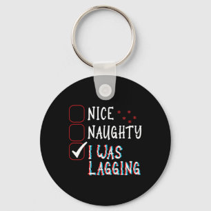 Nice Naughty Videos Games Gamer Fun Lag Christmas Key Ring