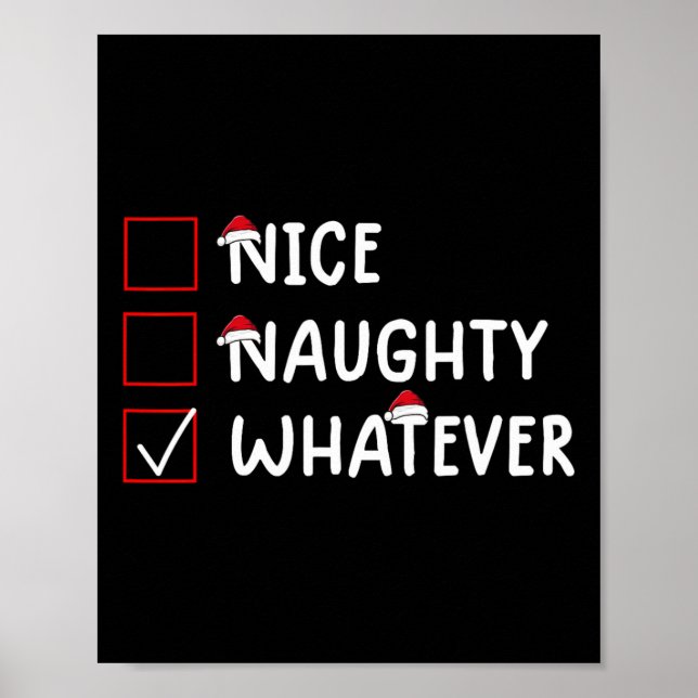 Nice Naughty Whatever Cute Christmas  Poster (Front)