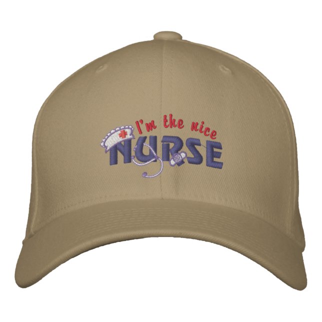 Nice Nurse Embroidered Hat (Front)