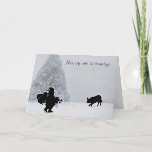 "Nice of ewe to comebye"~Border Collie Christmas Holiday Card