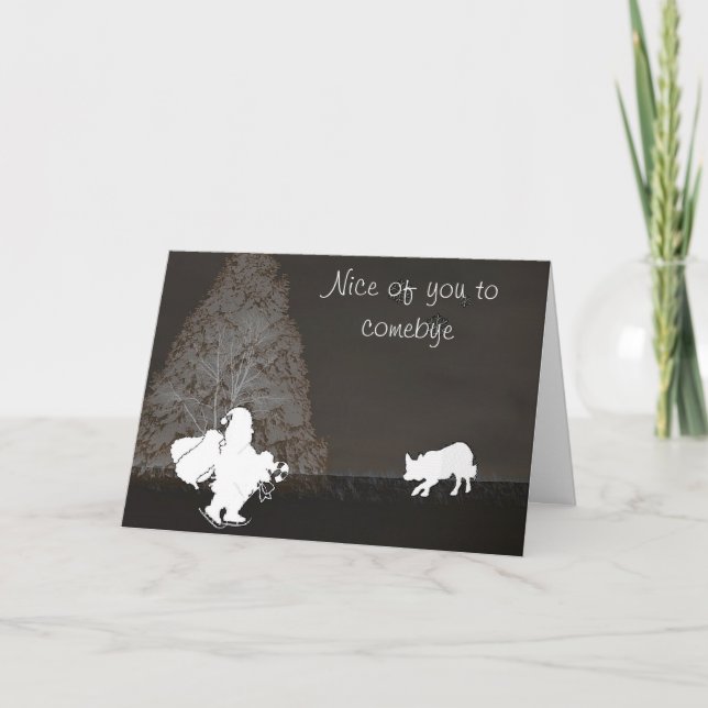 "Nice of you to comebye"~Border Collie Christmas Holiday Card (Front)