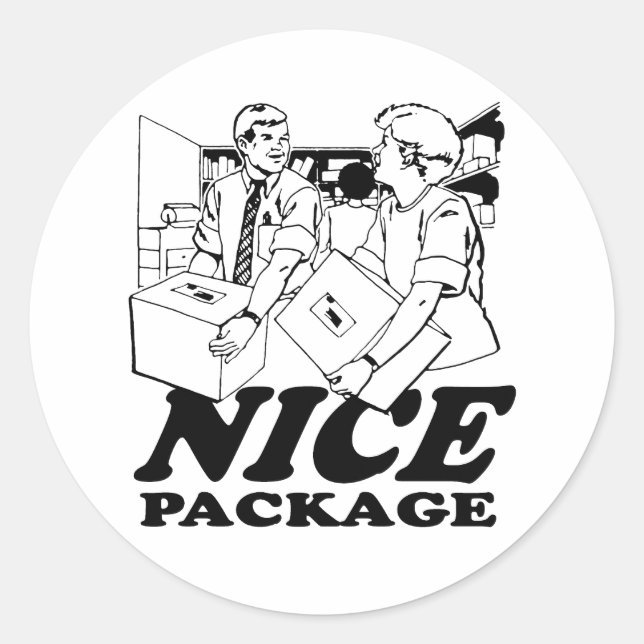 NICE PACKAGE CLASSIC ROUND STICKER (Front)