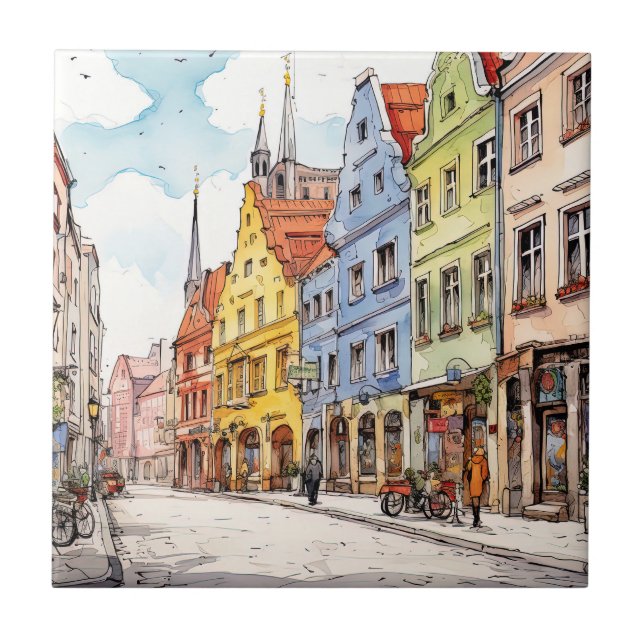 Nice painted Munich Ceramic Tile (Front)