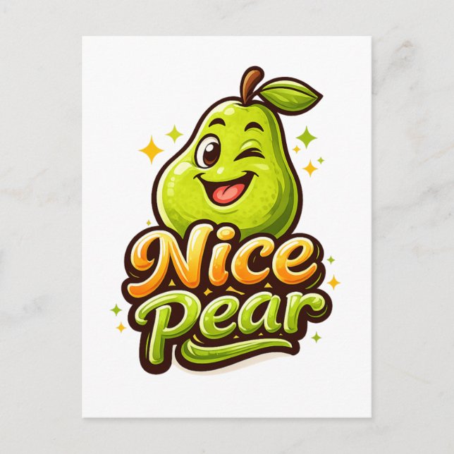 Nice Pear - Feelin Fruity - Foodie Fiends Postcard (Front)