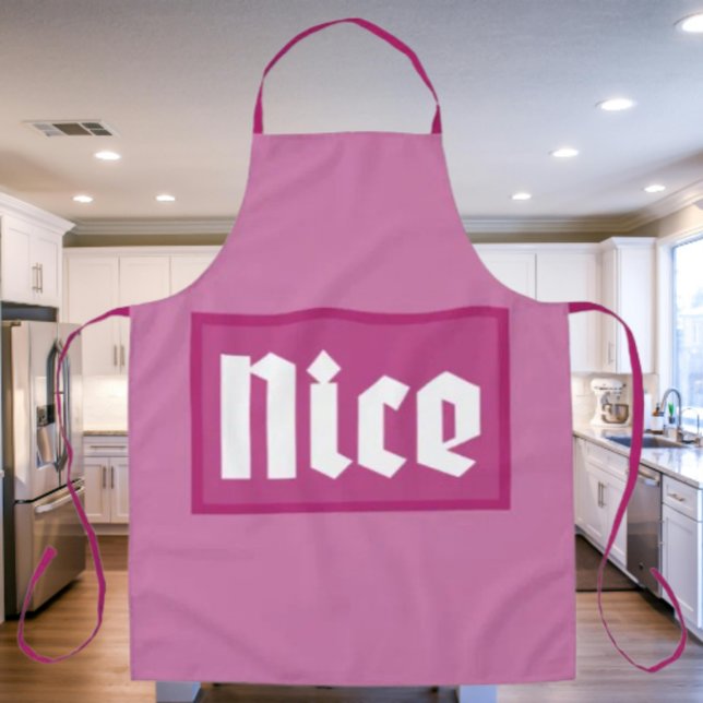Nice Pink Box Typography Apron (Creator Uploaded)
