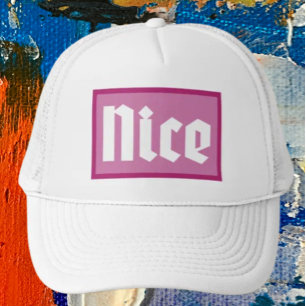 Nice Pink Box Typography Trucker Hat