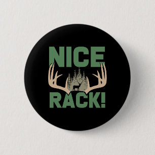 Nice Rack Antlers Deer Funny Hunting Hunter Humour 6 Cm Round Badge