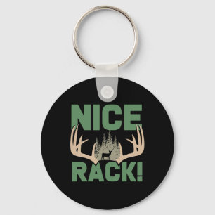Nice Rack Antlers Deer Funny Hunting Hunter Humour Key Ring