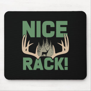 Nice Rack Antlers Deer Funny Hunting Hunter Humour Mouse Pad
