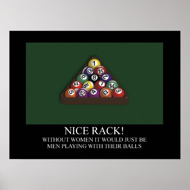NICE RACK Billiards Pool Poster (Front)