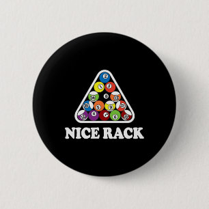 Nice Rack Billiards Pool T Shirt 6 Cm Round Badge