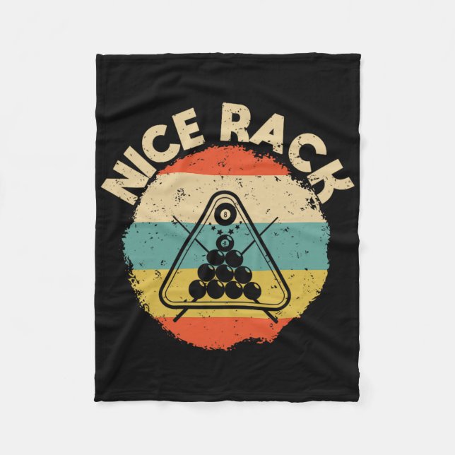 Nice Rack Funny Billiards Player Pool Billiard Vin Fleece Blanket (Front)