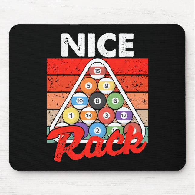 Nice Rack Funny Billiards Player Pool Billiard Vin Mouse Pad (Front)