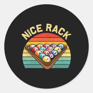 Nice Rack Funny Billiards Player Vintage Pool Bill Classic Round Sticker