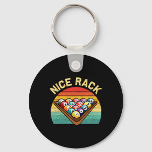 Nice Rack Funny Billiards Player Vintage Pool Bill Key Ring
